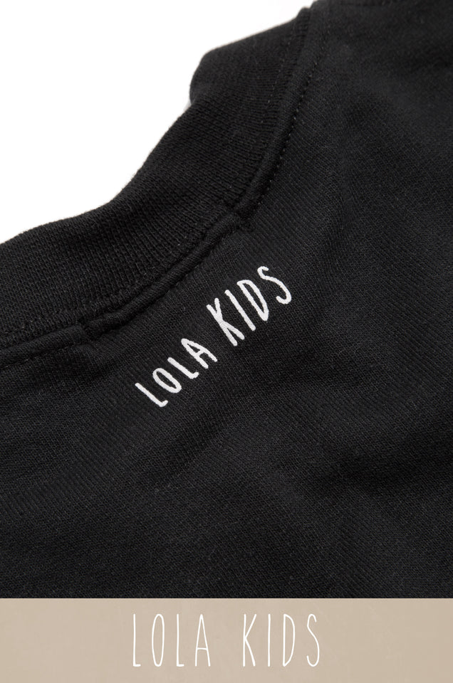 Load image into Gallery viewer, Daddy&#39;s Motivation Varsity Kids Crewneck Sweatshirt - Black
