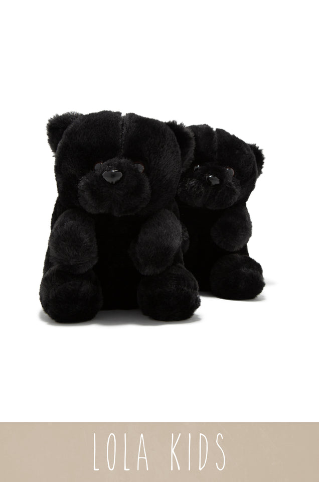 Load image into Gallery viewer, Black Teddy Bear Slipper 
