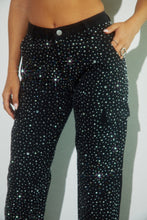 Load image into Gallery viewer, Black Cargos with Silver Studs

