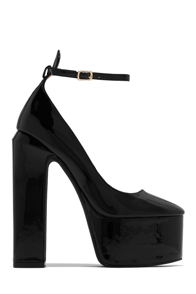 Load image into Gallery viewer, Black Platform Block High Heels
