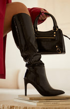 Load image into Gallery viewer, Women Wearing Black Heel Boots
