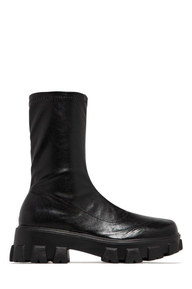 Load image into Gallery viewer, Black Pu Boots 
