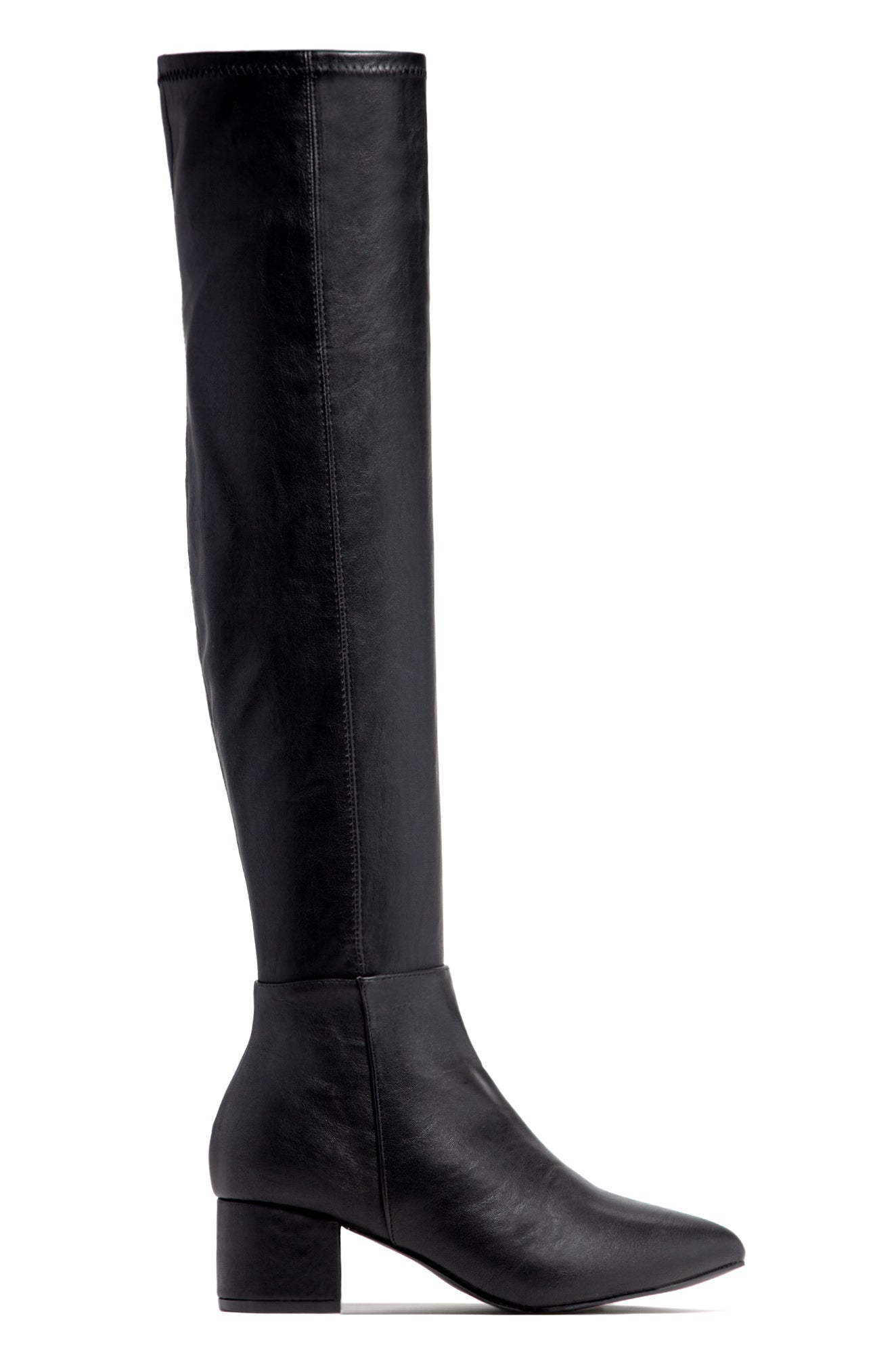 「新品」ホルミーブラックトップ　LL Miss Lola | Black Over The Knee Block Heel Boots – MISS LOLA