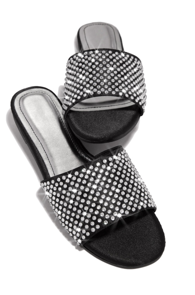 Load image into Gallery viewer, Black Faux Satin Sandals

