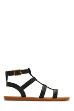 Load image into Gallery viewer, Resort Sun Caged Flat Sandals - Black
