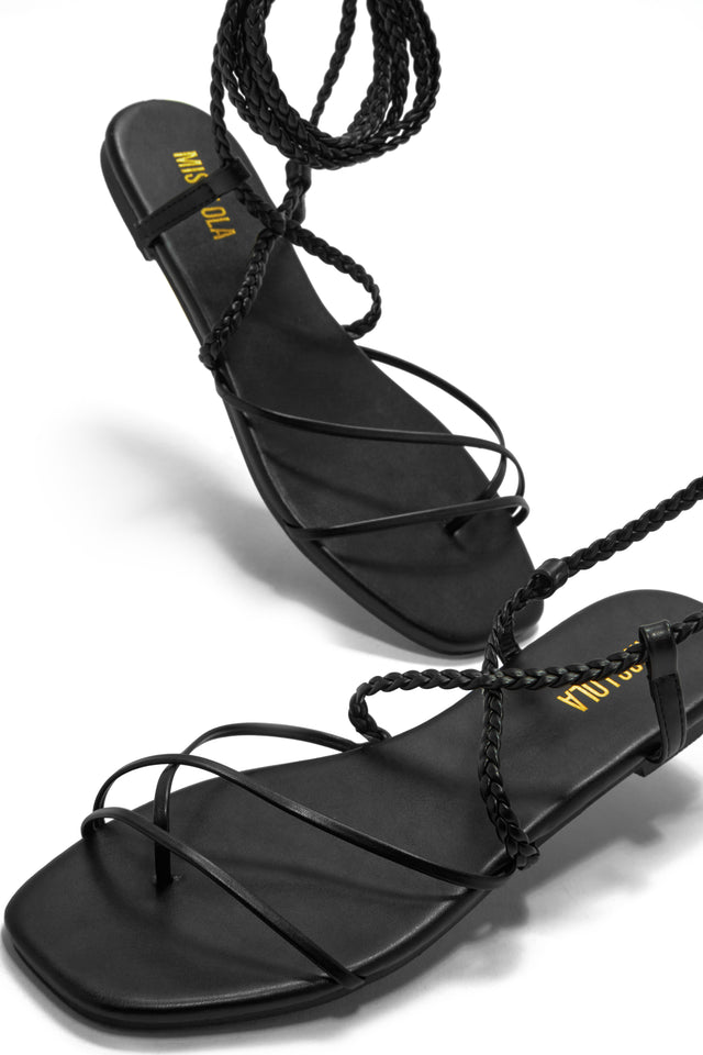 Load image into Gallery viewer, Black Lace Up Sandals
