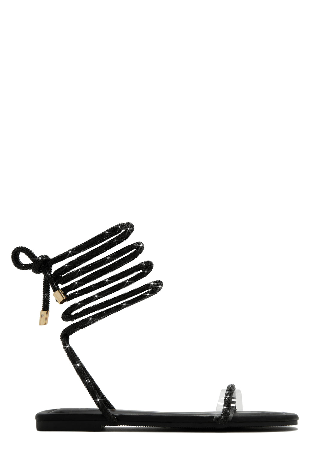 Black Rhinestone Sandals