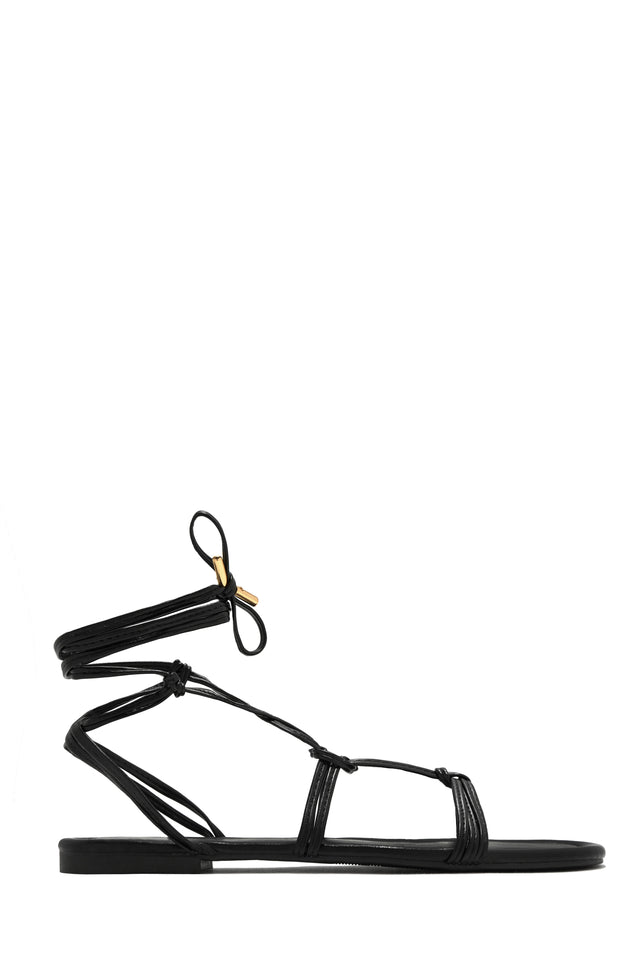 Load image into Gallery viewer, Coastal Villa Lace Up Sandals - Black
