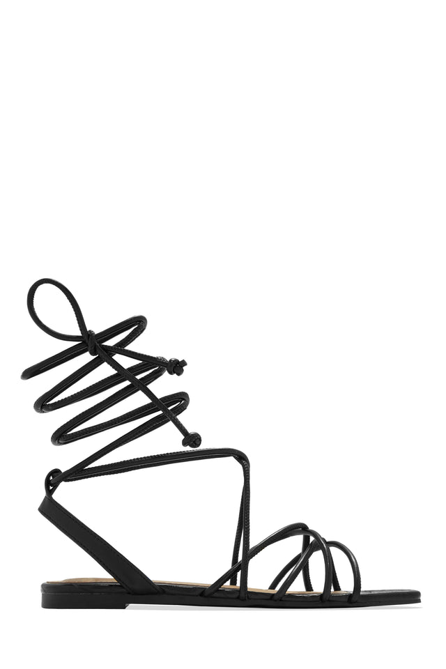 Load image into Gallery viewer, Black Lace Up Sandals
