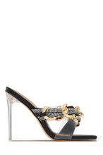 Load image into Gallery viewer, black clear strap heel 

