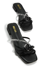 Load image into Gallery viewer, Black Rhinestone Slip On Sandals
