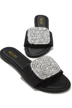 Load image into Gallery viewer, Black Embellished Slip On Sandals
