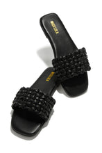 Load image into Gallery viewer, Black Braided Strap Slip On Sandals
