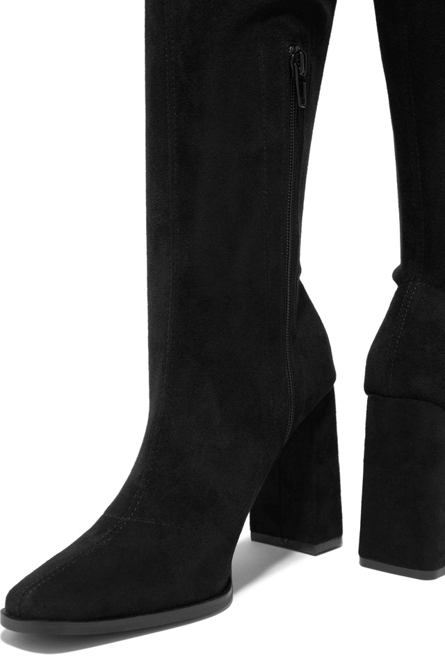 Load image into Gallery viewer, Black Faux Suede Boots 
