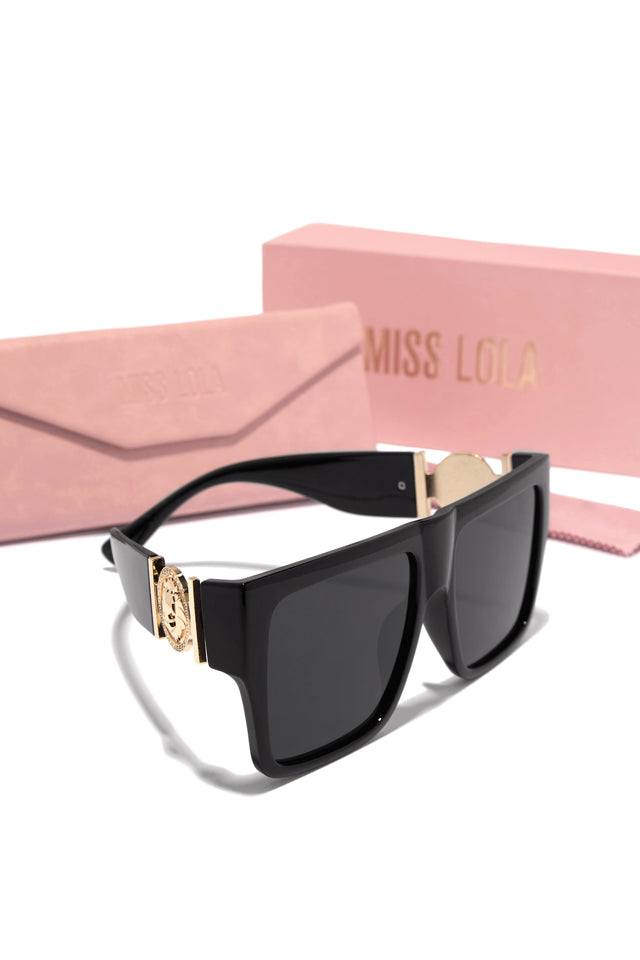 Load image into Gallery viewer, Black Sunglasses Pink Sunglass Case 
