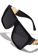 Load image into Gallery viewer, Black Sunglasses With Gold Tone Detail 
