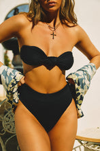 Load image into Gallery viewer, Black Textured knit Two Piece Swim Set
