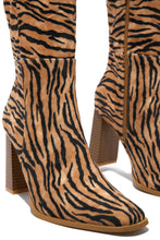 Load image into Gallery viewer, Tiger Block Heel Boot 
