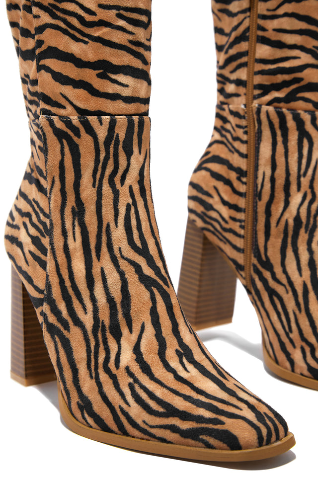 Load image into Gallery viewer, Tiger Block Heel Boot 
