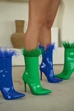Load image into Gallery viewer, Model Wearing Green And Blue Boots 
