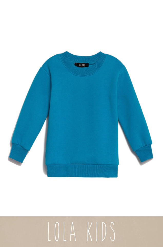 Miss Lola  Blue Kids Crewneck Sweater – MISS LOLA