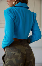 Load image into Gallery viewer, Blue Crop Blazer
