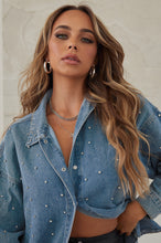 Load image into Gallery viewer, Embellished Denim Top

