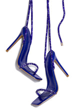 Load image into Gallery viewer, Blue High Heels with Embellished Straps
