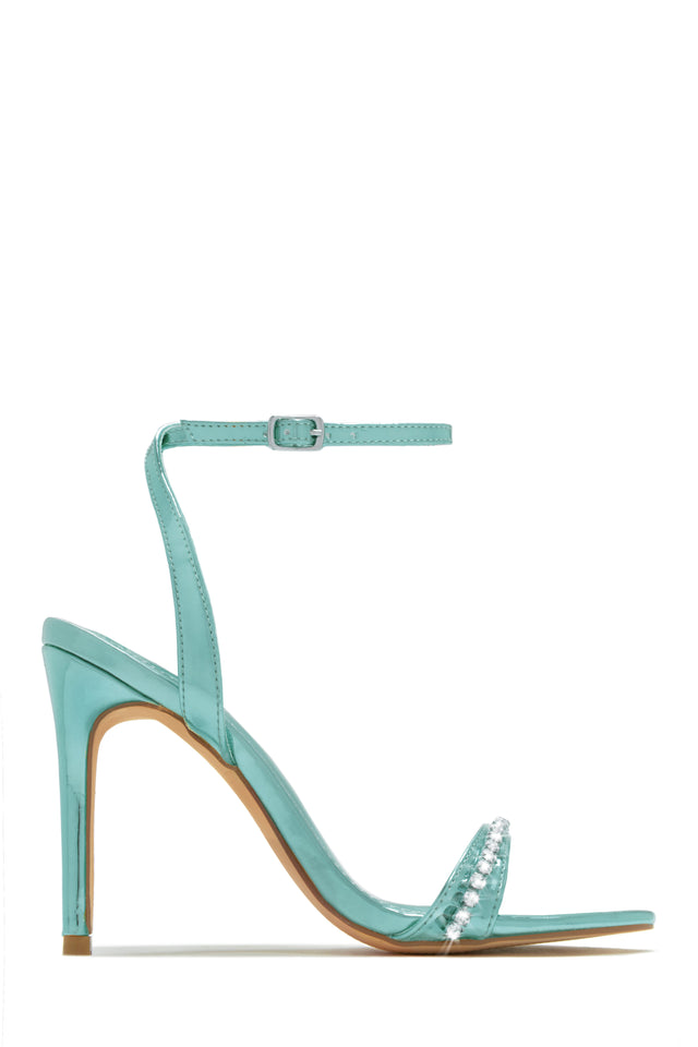 Load image into Gallery viewer, Blue Rhinestone Heels
