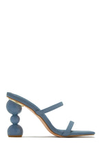 Load image into Gallery viewer, Denim Slip On Heel Mules
