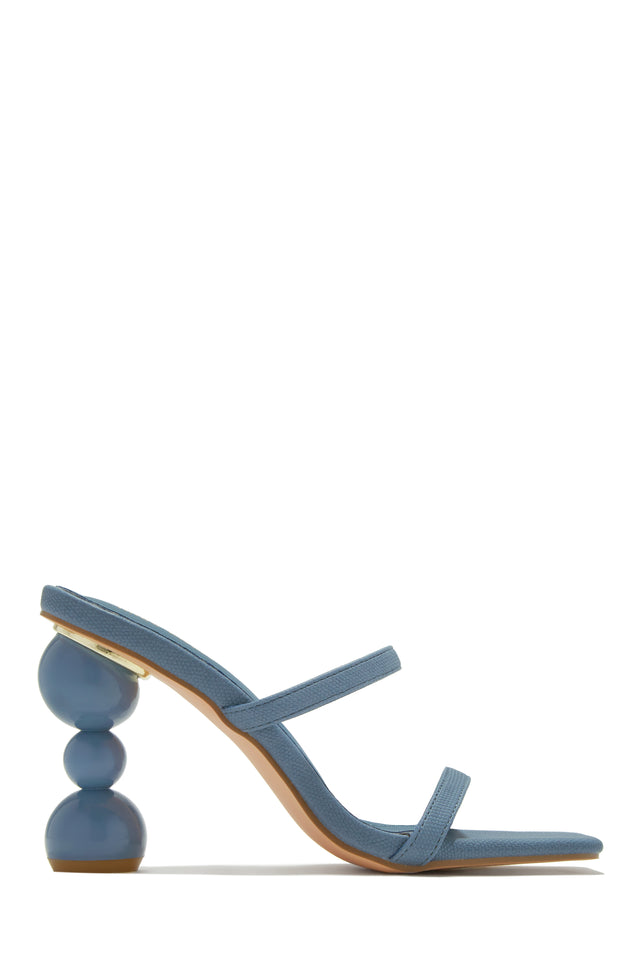 Load image into Gallery viewer, Denim Slip On Heel Mules
