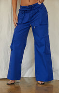 Bright Blue Cargo Wide Leg Pant