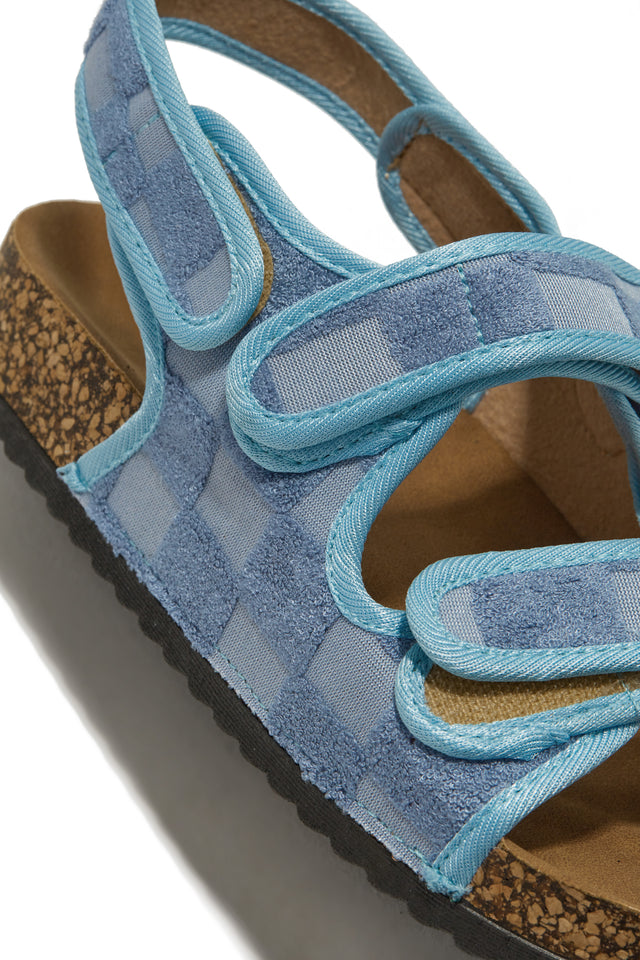Load image into Gallery viewer, Vegas Sunsets Velcro Flat Sandals - Blue
