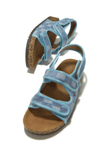 Load image into Gallery viewer, Vegas Sunsets Velcro Flat Sandals - Blue
