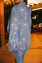 Load image into Gallery viewer, Blue Blazer with All Around Sequins
