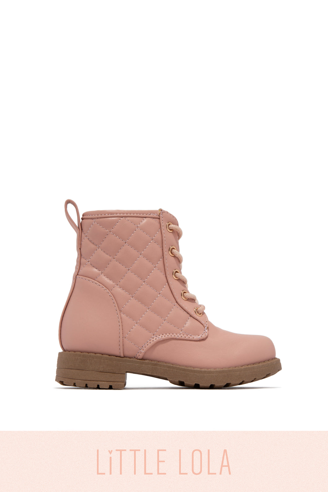 Pink Lace Up Combat Boots