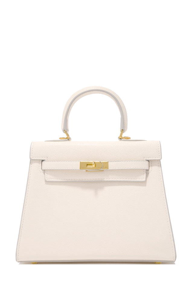 Load image into Gallery viewer, Bone Handbag with Gold-Tone Hardware Accent
