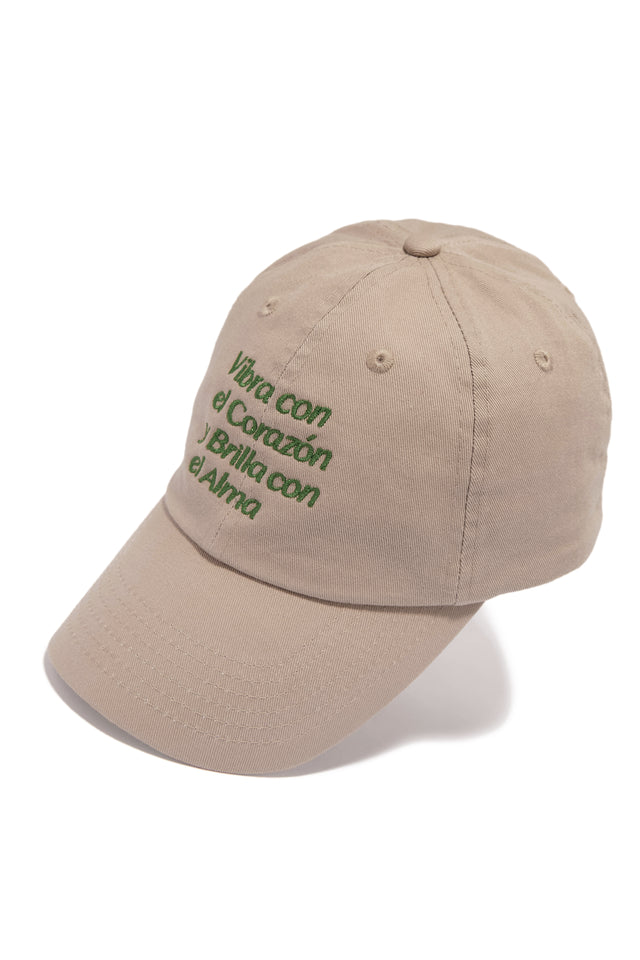 Load image into Gallery viewer, Nude Hat With Green Writing 
