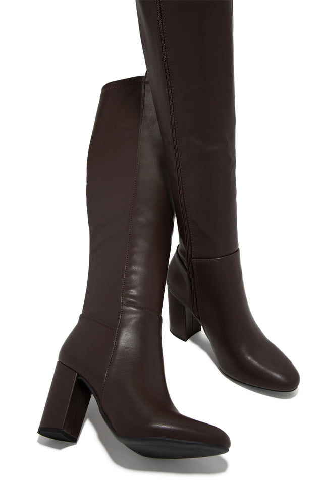 Load image into Gallery viewer, Brown Block Heel Boot 
