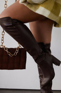 Model Wearing Brown Boots 