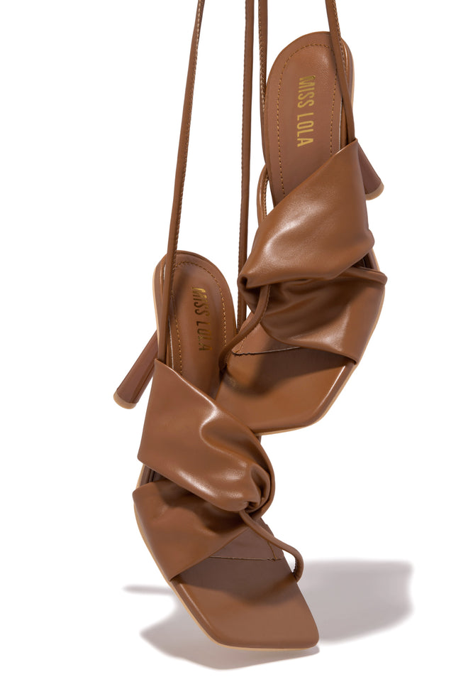Load image into Gallery viewer, Brown Lace Up Heels
