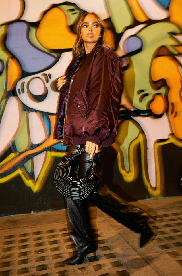 Load image into Gallery viewer, Purple Dropped Shoulder Long Jacket
