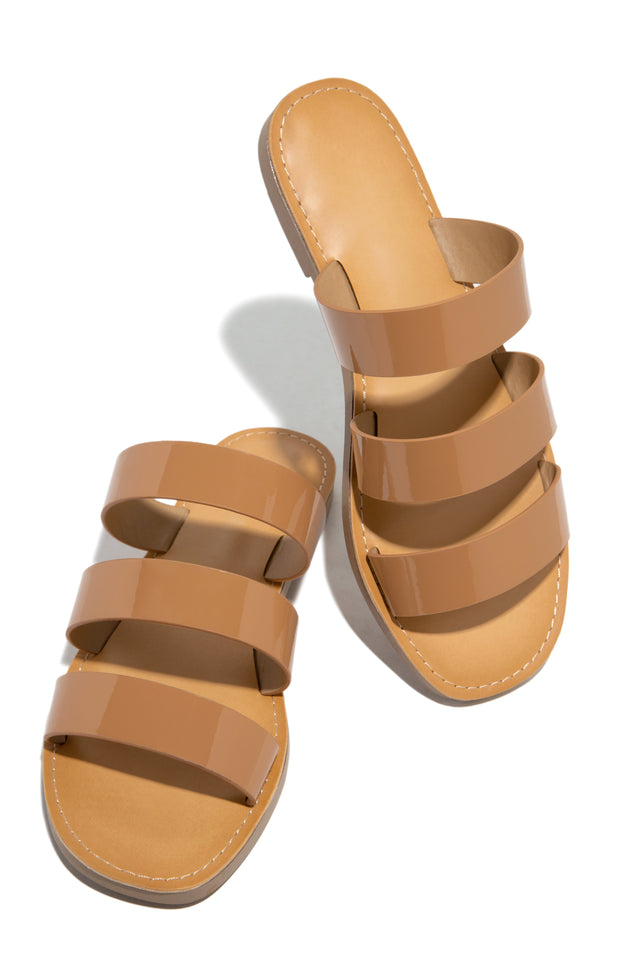 Load image into Gallery viewer, Getting Hotter Slip On Flat Sandals - Camel
