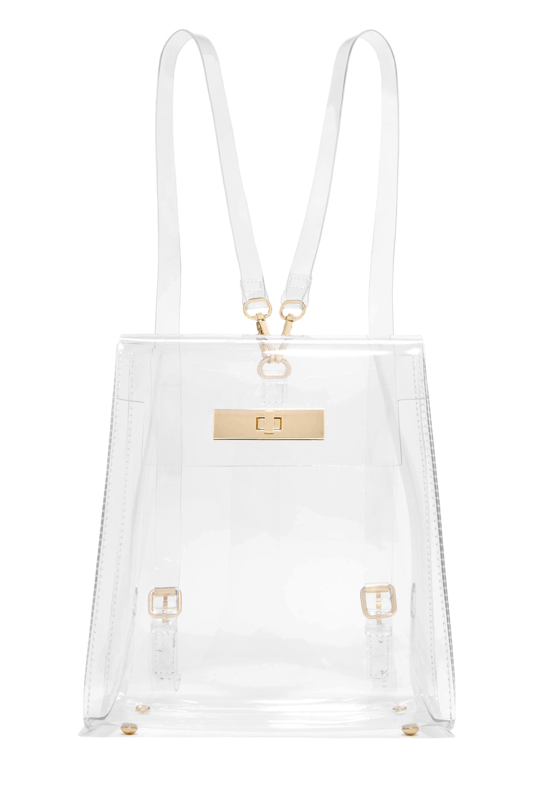 Clear Backpack with Gold-Tone Hardware