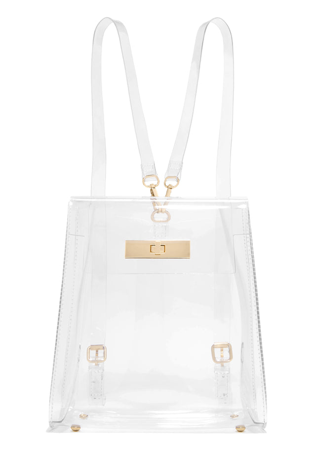 Load image into Gallery viewer, Clear Backpack with Gold-Tone Hardware
