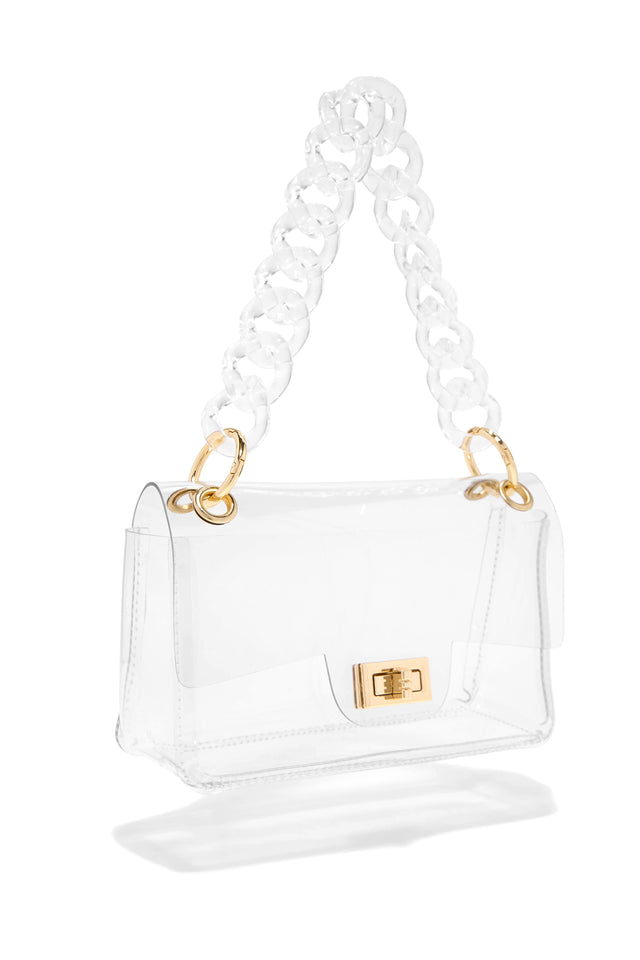 Load image into Gallery viewer, Clear Bag With Gold Tone Hardware 

