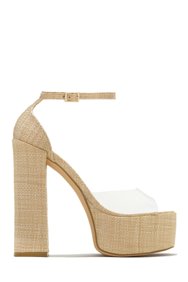 Load image into Gallery viewer, Baecation Platform Block High Heels - Natural
