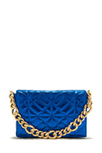 Load image into Gallery viewer, Quilted Metallic Blue Bag
