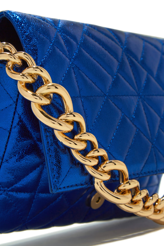 Load image into Gallery viewer, Blue and Gold Handle Chain Strap
