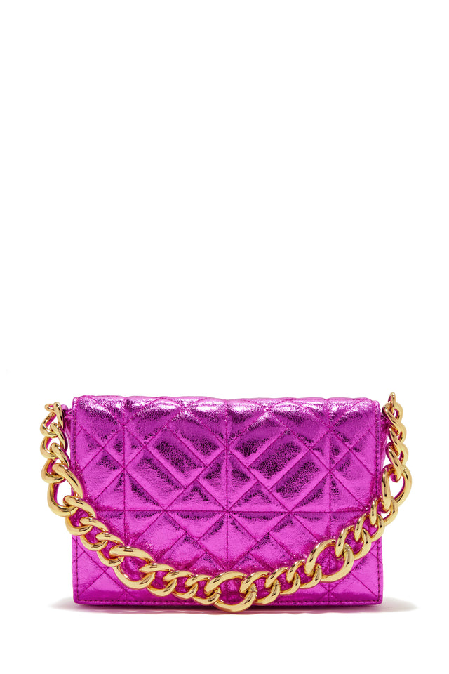 Load image into Gallery viewer, Pink Metallic Flap Over Bag
